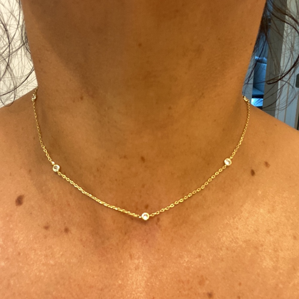 Faux Gold & Diamond Choker Necklace